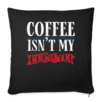 Amateurs de thé, buveurs de thé, thé, tea time - Housse de coussin décorative 45 x 45 cm - noir - Devant