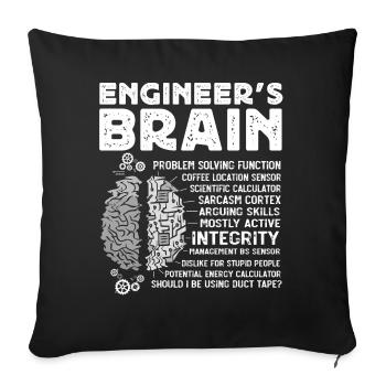 Ingénieurs Cerveau, Ingénieur - Housse de coussin décorative 45 x 45 cm - noir - Devant