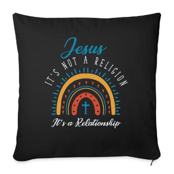 Jésus, ce n’est pas une religion C’est une relation - Housse de coussin décorative 45 x 45 cm - noir - Devant