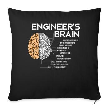 Ingénieurs Cerveau, Ingénieur - Housse de coussin décorative 45 x 45 cm - noir - Devant