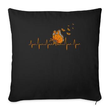 Papillon monarque - Housse de coussin décorative 45 x 45 cm - noir - Devant