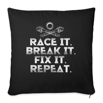 Race mechanic, garage person - Sofa pillowcase 17,3'' x 17,3'' (45 x 45 cm) - black - Front