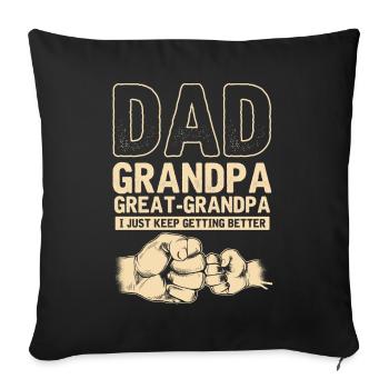 Papa Grandpa, Great-grandson Grandpa - Sofa pillowcase 17,3'' x 17,3'' (45 x 45 cm) - black - Front