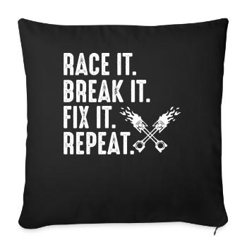 Race mechanic, garage person - Sofa pillowcase 17,3'' x 17,3'' (45 x 45 cm) - black - Front