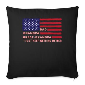 Papa Grandpa, Great-grandson Grandpa - Sofa pillowcase 17,3'' x 17,3'' (45 x 45 cm) - black - Front