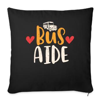 Chauffeur d’autobus adjoint, équipe de retour à l’école - Housse de coussin décorative 45 x 45 cm - noir - Devant