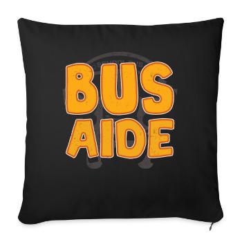 Chauffeur d’autobus adjoint, équipe de retour à l’école - Housse de coussin décorative 45 x 45 cm - noir - Devant