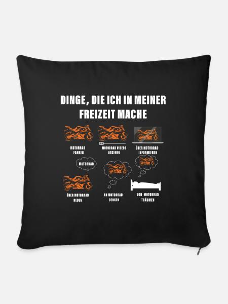 Dinge die ich in meiner Freizeit mache Motorrad - Sofakissenbezug 45 x 45 cm - Schwarz
