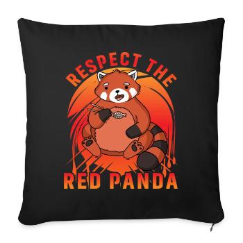 Respect the Red Panda - Sofa pillowcase 17,3'' x 17,3'' (45 x 45 cm) - black - Front