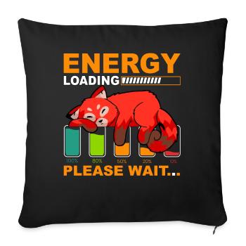 Chargement d’énergie Veuillez patienter - Housse de coussin décorative 45 x 45 cm - noir - Devant