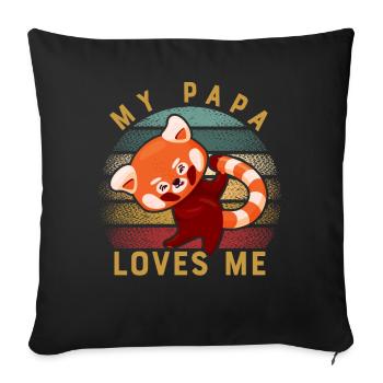 Mon papa m’aime - Housse de coussin décorative 45 x 45 cm - noir - Devant