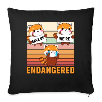 Save us we're Endangered - Sofakissenbezug 45 x 45 cm - Schwarz - Vorne