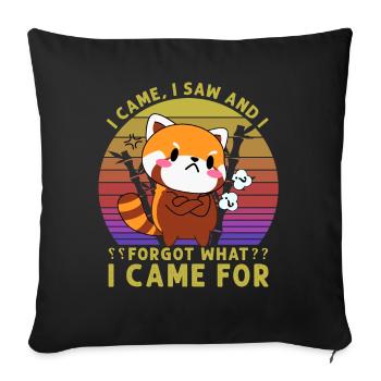 I came I saw and I forgot what I came for - Sofa pillowcase 17,3'' x 17,3'' (45 x 45 cm) - black - Front