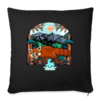 Petit panda - Housse de coussin décorative 45 x 45 cm - noir - Devant