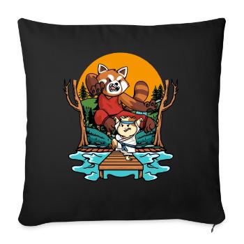 Petit panda - Housse de coussin décorative 45 x 45 cm - noir - Devant