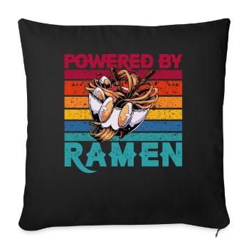 Powered by Ramen - Sofa pillowcase 17,3'' x 17,3'' (45 x 45 cm) - black - Front