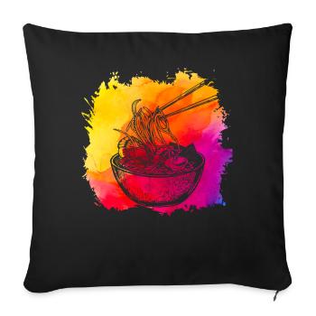 Ramen Retro - Sofa pillowcase 17,3'' x 17,3'' (45 x 45 cm) - black - Front