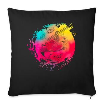 Ramen Retro - Sofa pillowcase 17,3'' x 17,3'' (45 x 45 cm) - black - Front