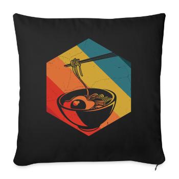 Ramen Retro - Sofa pillowcase 17,3'' x 17,3'' (45 x 45 cm) - black - Front