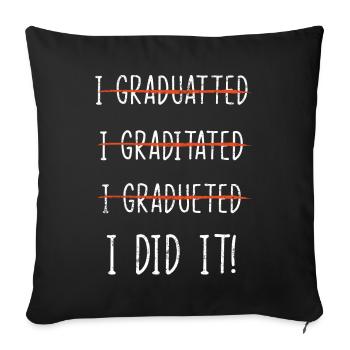 Degree, Graduation - Sofa pillowcase 17,3'' x 17,3'' (45 x 45 cm) - black - Front
