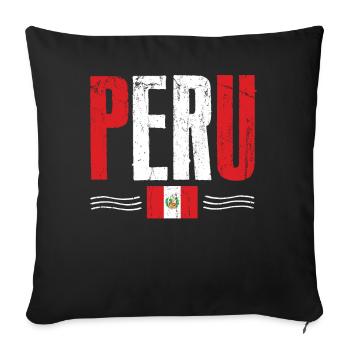 Peru Fan, Amérique du Sud - Housse de coussin décorative 45 x 45 cm - noir - Devant