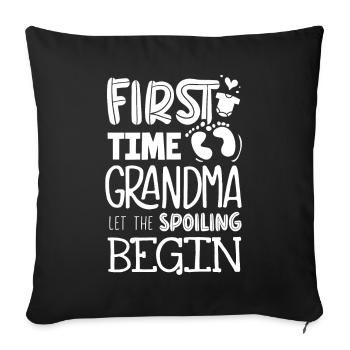 Grandma for the first time - Sofa pillowcase 17,3'' x 17,3'' (45 x 45 cm) - black - Front