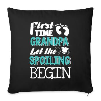 Grand-père pour la première fois - Housse de coussin décorative 45 x 45 cm - noir - Devant