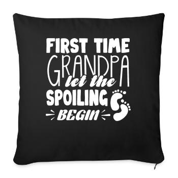 Grandpa for the first time - Sofa pillowcase 17,3'' x 17,3'' (45 x 45 cm) - black - Front