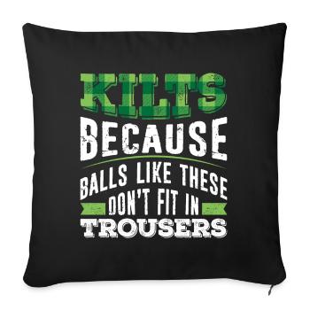 Kilt Costume écossais Dicton - Housse de coussin décorative 45 x 45 cm - noir - Devant