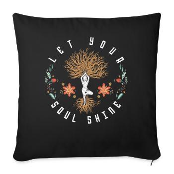 Mettez votre âme briller, chakra Astrologie - Housse de coussin décorative 45 x 45 cm - noir - Devant