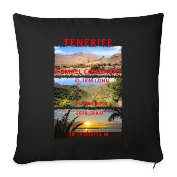 Tenerife a small continent Teide mountains beach - Sofa pillowcase 17,3'' x 17,3'' (45 x 45 cm) - black - Front