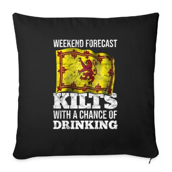 Wochenendvorhersage Kilts With Chance Of Drinking - Sofakissenbezug 45 x 45 cm - Schwarz - Vorne