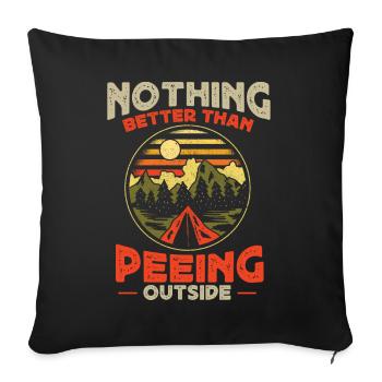 Nothing better than peeing outside - Sofa pillowcase 17,3'' x 17,3'' (45 x 45 cm) - black - Front