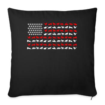 Drapeau américain de chat, propriétaire de chat - Housse de coussin décorative 45 x 45 cm - noir - Devant
