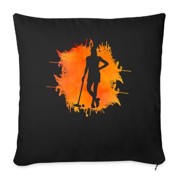 Krocket Retro - Sofakissenbezug 45 x 45 cm - Schwarz - Vorne