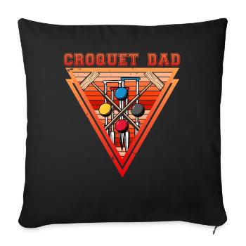 Croquet Dad - Sofa pillowcase 17,3'' x 17,3'' (45 x 45 cm) - black - Front