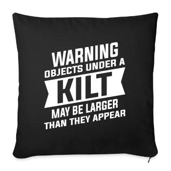 Funny Scottish Skirt Kilt Saying For Kilt Men - Sofa pillowcase 17,3'' x 17,3'' (45 x 45 cm) - black - Front