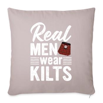 Kilt Männer Spruch Schottenrock - Sofakissenbezug 45 x 45 cm - helles Taupe - Vorne