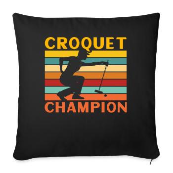 Croquet Champion - Sofa pillowcase 17,3'' x 17,3'' (45 x 45 cm) - black - Front