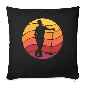 Krocket Retro - Sofakissenbezug 45 x 45 cm - Schwarz - Vorne