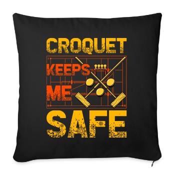 Croquet keeps me safe - Sofa pillowcase 17,3'' x 17,3'' (45 x 45 cm) - black - Front