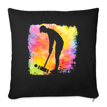 Croquet Retro - Sofa pillowcase 17,3'' x 17,3'' (45 x 45 cm) - black - Front