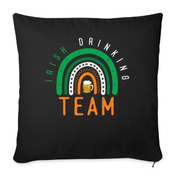 Irisches Trinkteam - Sofakissenbezug 45 x 45 cm - Schwarz - Vorne