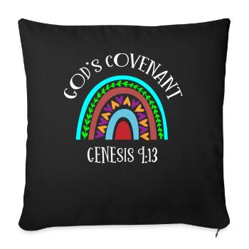 God Covenant, Psalm, Christian - Sofa pillowcase 17,3'' x 17,3'' (45 x 45 cm) - black - Front