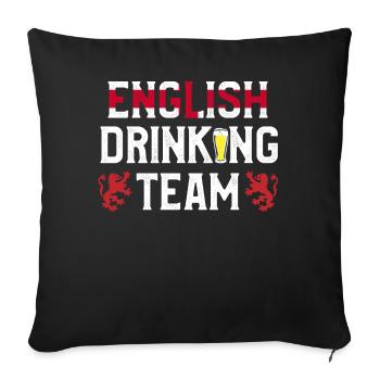 English Drinking Team, Angleterre - Housse de coussin décorative 45 x 45 cm - noir - Devant