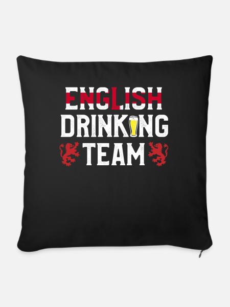 Englisches Trinkteam, England - Sofakissenbezug 45 x 45 cm - Schwarz