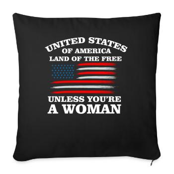United States of America, Land of free - Sofa pillowcase 17,3'' x 17,3'' (45 x 45 cm) - black - Front