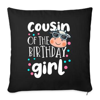 Kuhgeburtstag, Bauer Geburtstag Mädchen - Sofakissenbezug 45 x 45 cm - Schwarz - Vorne