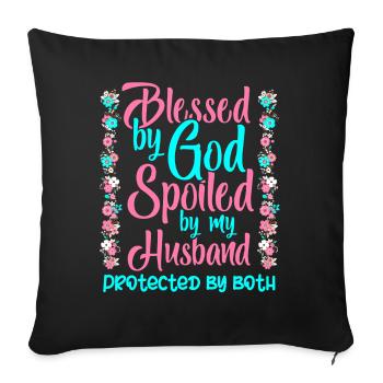 Gott Bund, Psalm, Christian - Sofakissenbezug 45 x 45 cm - Schwarz - Vorne