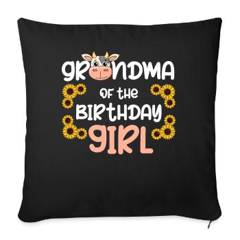 Kuhgeburtstag, Bauer Geburtstag Mädchen - Sofakissenbezug 45 x 45 cm - Schwarz - Vorne